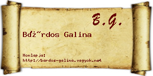 Bárdos Galina névjegykártya